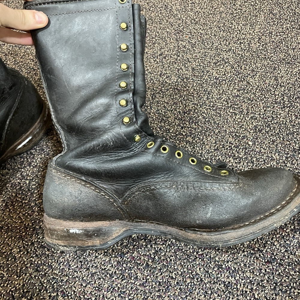 Wesco Stock Timber Boots 1912SI Mens 12E Caulks 12" Lace-to-toe *read desc* - Picture 6 of 16
